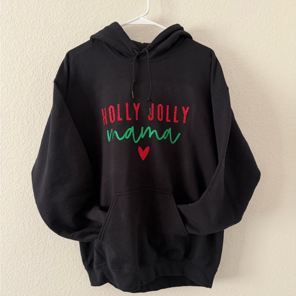Gildan Tops - Black 'Holly Jolly Mama' Hoodie
